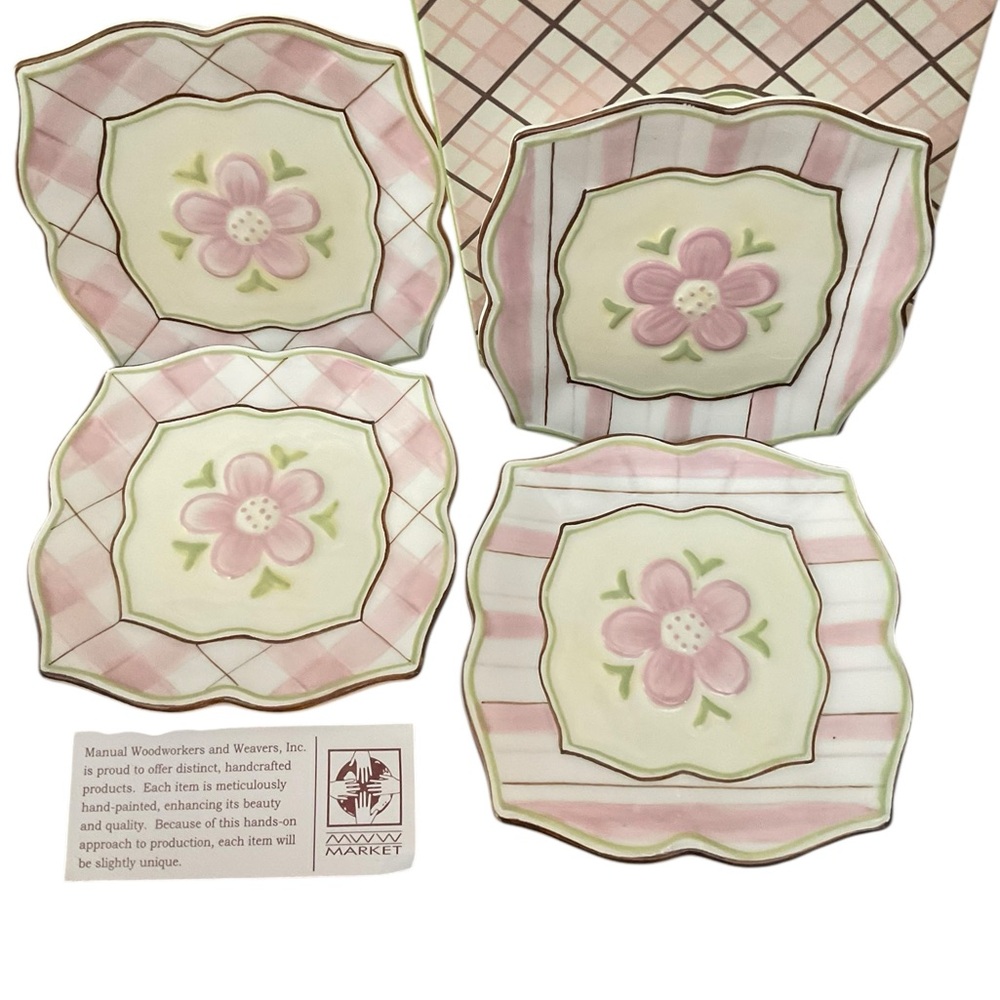MWW Market Cottage Charm Mini Plates - 4 Piece Set  perfect Gift!